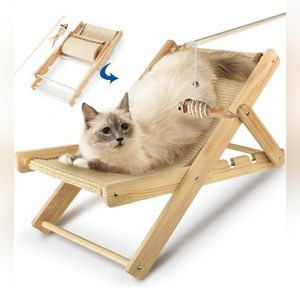 AccEncyc Cat Chair- No Assembly Cat Sisal Chair Elevated Cat Hammock Bed Adjusta